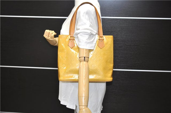 Authentic Louis Vuitton Vernis Houston Shoulder Hand Bag Yellow M91055 LV 4203D