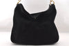 Authentic GUCCI Bamboo 2Way Shoulder Tote Bag Suede Leather Black Junk 4203I