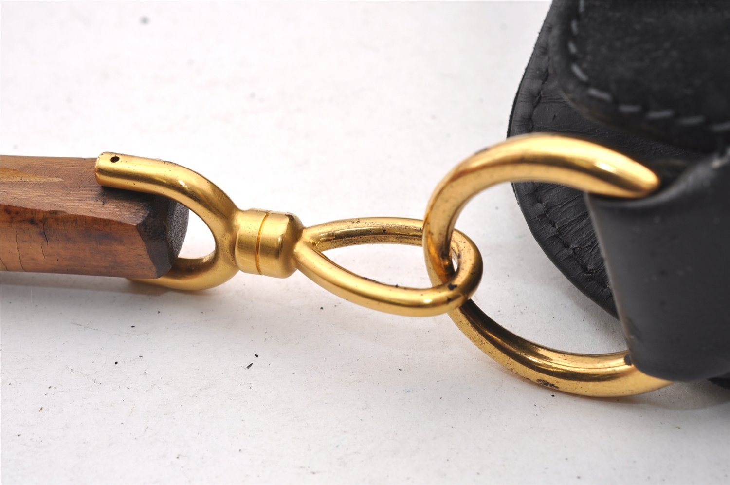 Authentic GUCCI Bamboo 2Way Shoulder Tote Bag Suede Leather Black Junk 4203I