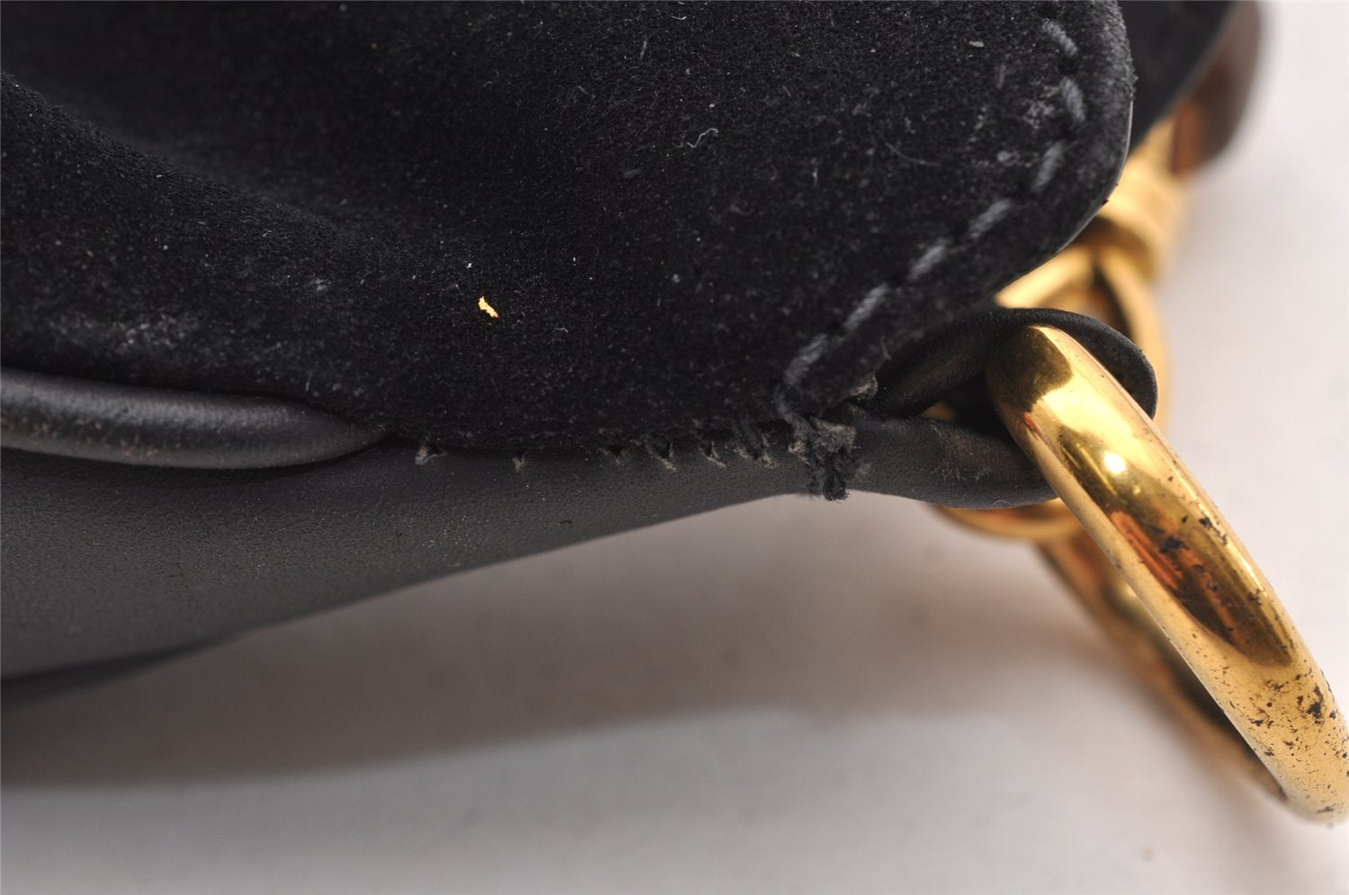 Authentic GUCCI Bamboo 2Way Shoulder Tote Bag Suede Leather Black Junk 4203I