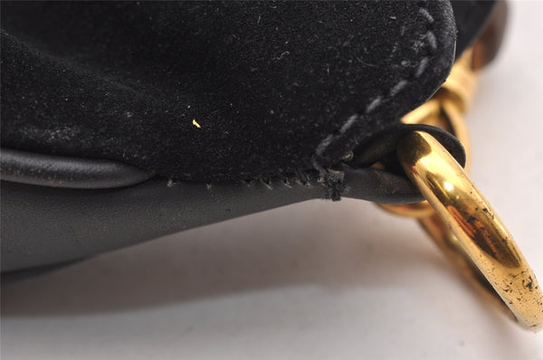 Authentic GUCCI Bamboo 2Way Shoulder Tote Bag Suede Leather Black Junk 4203I