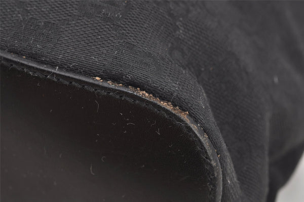 Authentic GUCCI Vintage Shoulder Tote Bag GG Canvas Leather 106242 Black 4205I