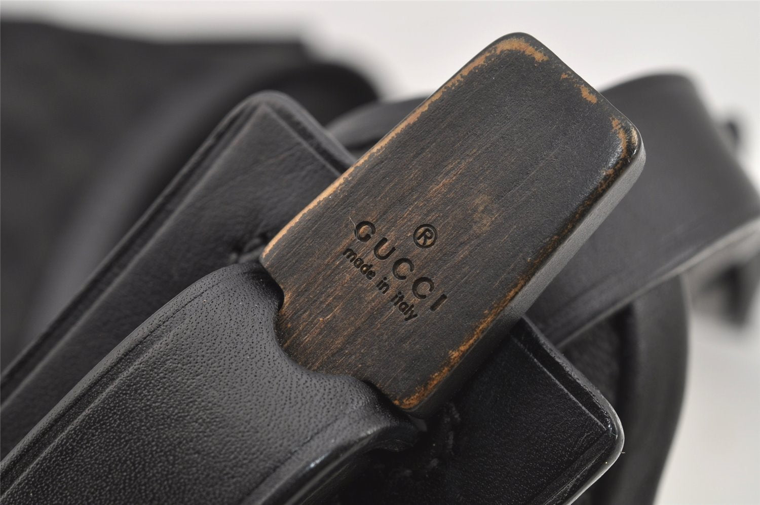 Authentic GUCCI Vintage Shoulder Tote Bag GG Canvas Leather 106242 Black 4205I