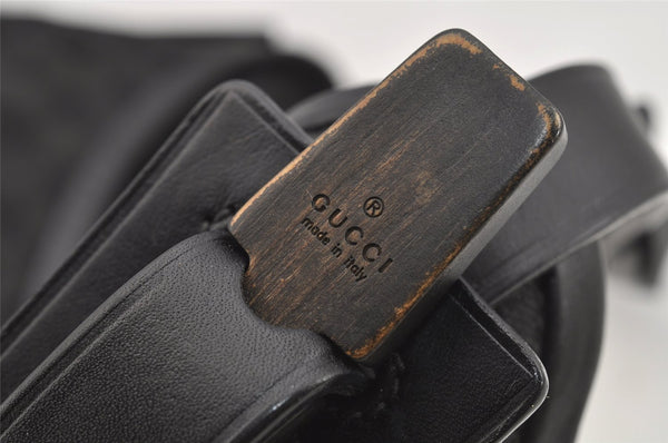 Authentic GUCCI Vintage Shoulder Tote Bag GG Canvas Leather 106242 Black 4205I