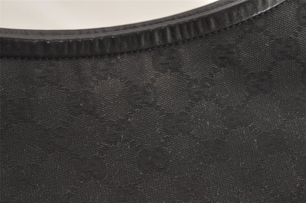 Authentic GUCCI Vintage Shoulder Tote Bag GG Canvas Leather 106242 Black 4205I