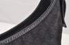 Authentic GUCCI Vintage Shoulder Tote Bag GG Canvas Leather 106242 Black 4205I