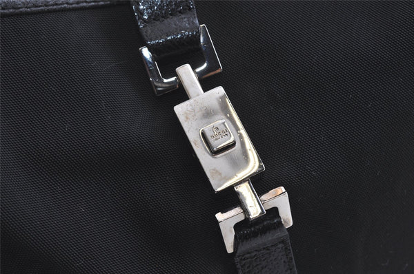 Authentic GUCCI Jackie Shoulder Hand Bag Purse Nylon Leather 0013306 Black 4206I