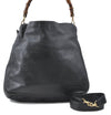 Authentic GUCCI Bamboo 2Way Shoulder Hand Bag Leather 1577 Black Junk 4208D