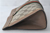 Authentic GUCCI Web Sherry Line Clutch Hand Bag Purse GG PVC Leather Brown 4210D