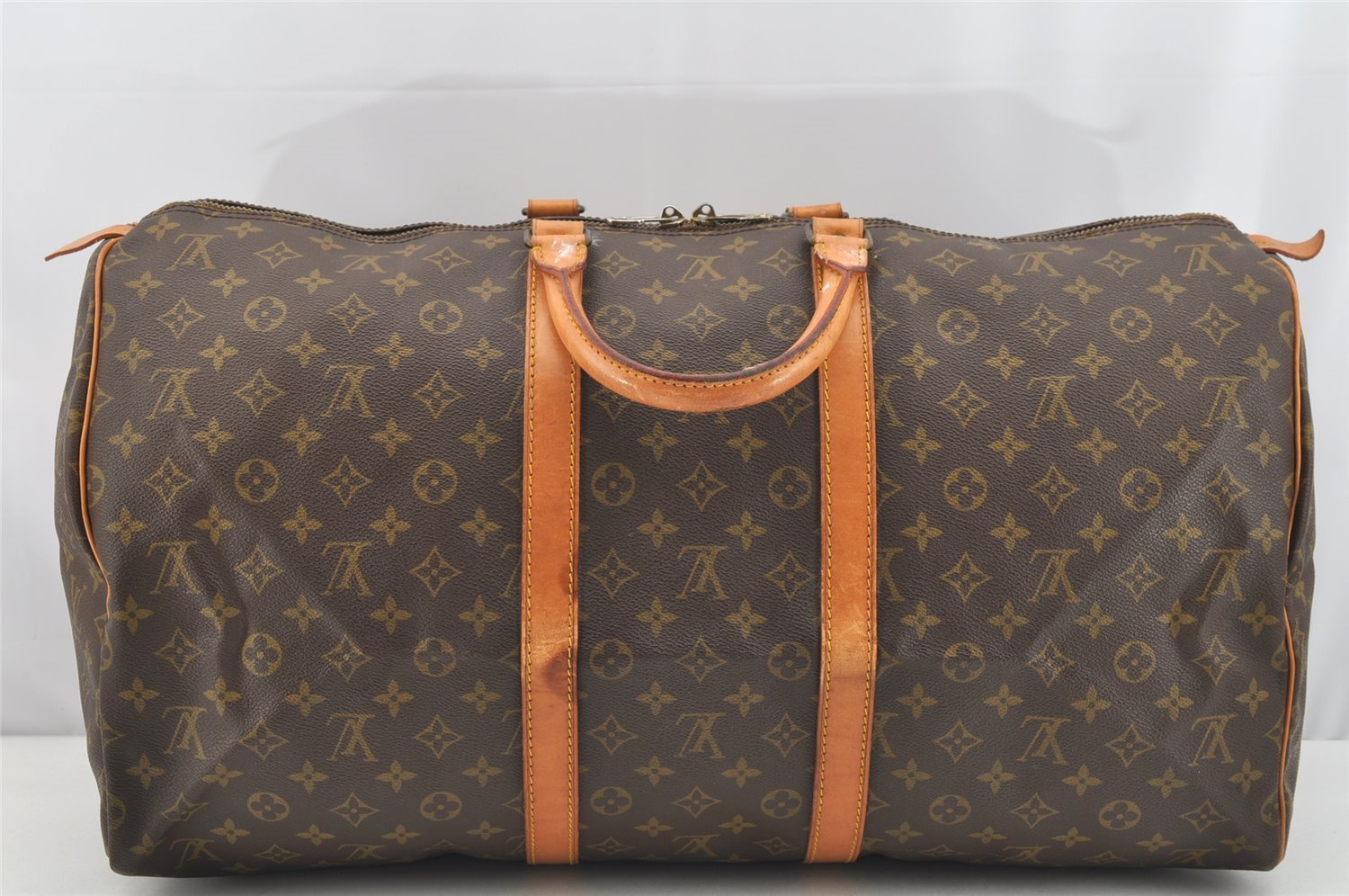Authentic Louis Vuitton Monogram Keepall 55 Travel Boston Bag M41424 LV 4212I