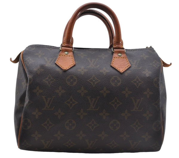 Authentic Louis Vuitton Monogram Speedy 25 Boston Hand Bag M41528 LV Junk 4214D