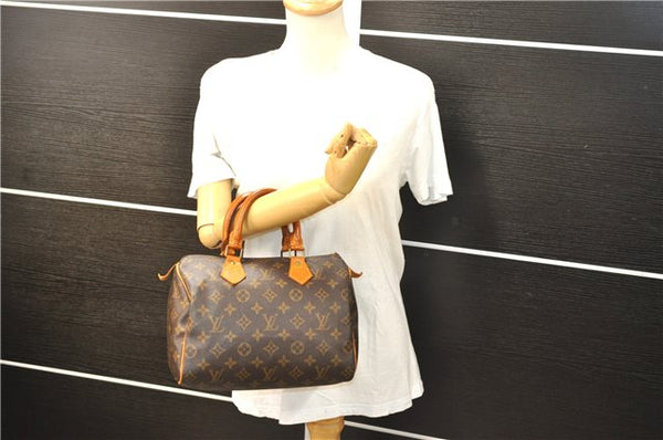 Authentic Louis Vuitton Monogram Speedy 25 Boston Hand Bag M41528 LV Junk 4214D