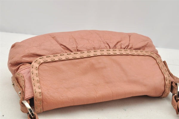 Authentic FENDI Selleria Vintage Shoulder Hand Bag Purse Leather Pink 4215I