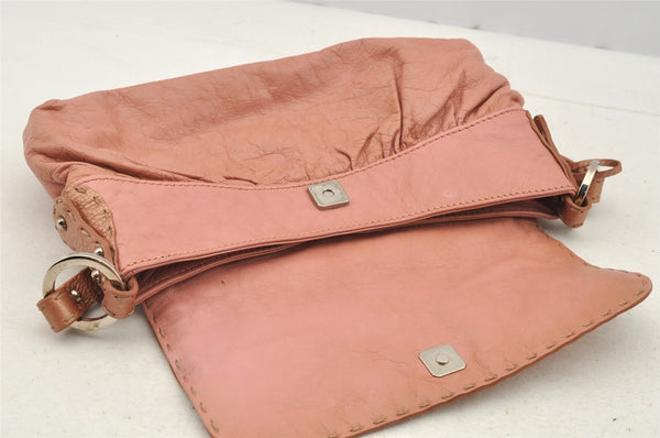 Authentic FENDI Selleria Vintage Shoulder Hand Bag Purse Leather Pink 4215I
