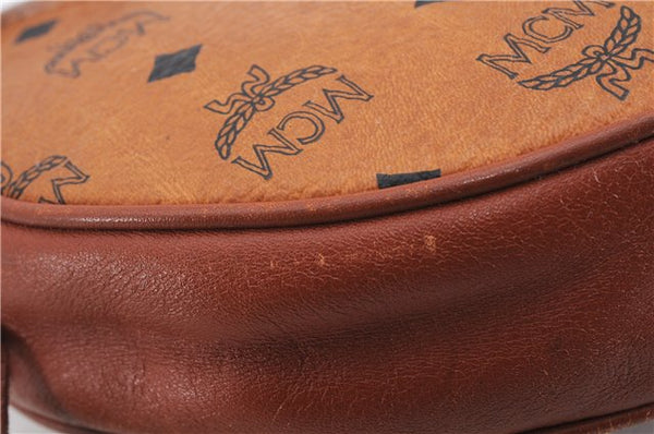 Authentic MCM Visetos Leather Vintage Shoulder Cross Body Bag Purse Brown 4216E