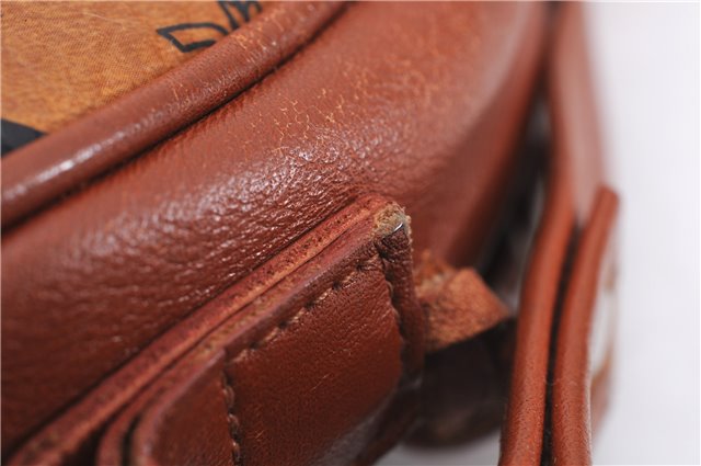 Authentic MCM Visetos Leather Vintage Shoulder Cross Body Bag Purse Brown 4216E