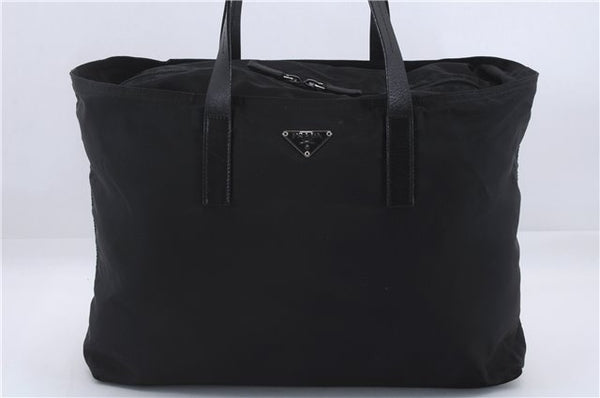 Authentic PRADA Nylon Leather Shoulder Tote Bag Black 4217D