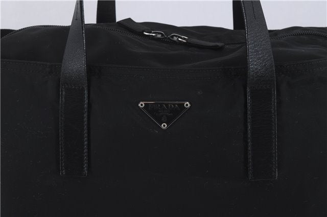 Authentic PRADA Nylon Leather Shoulder Tote Bag Black 4217D