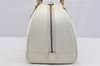 Authentic BURBERRY Vintage Leather Shoulder Hand Boston Bag White 4217I