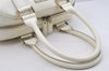 Authentic BURBERRY Vintage Leather Shoulder Hand Boston Bag White 4217I