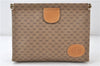 Authentic GUCCI Micro GG PVC Leather Clutch Hand Bag Purse Brown 4218D