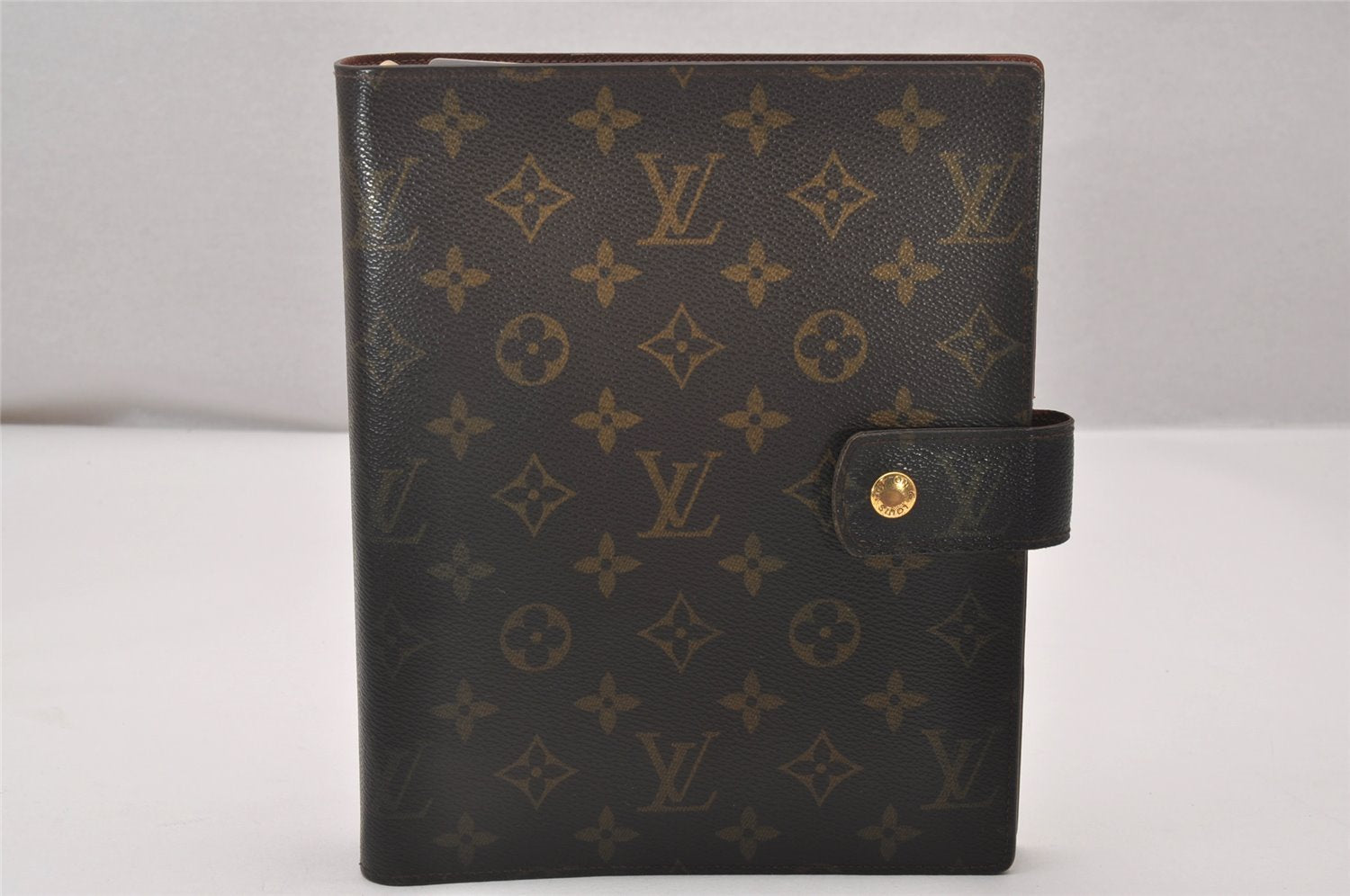 Authentic Louis Vuitton Monogram Agenda GM Notebook Cover R20106 LV 4218I