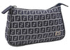 Authentic FENDI Zucchino Clutch Bag Purse Canvas Leather Navy Blue Junk 4219D