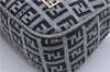 Authentic FENDI Zucchino Clutch Bag Purse Canvas Leather Navy Blue Junk 4219D