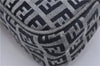 Authentic FENDI Zucchino Clutch Bag Purse Canvas Leather Navy Blue Junk 4219D