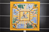 Authentic HERMES Carre 90 Scarf "CHOCS EN PLUMES" Silk Yellow 4220E