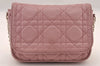 Authentic Christian Dior Cannage Leather Shoulder Cross Bag Pink 4220I