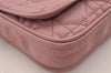 Authentic Christian Dior Cannage Leather Shoulder Cross Bag Pink 4220I