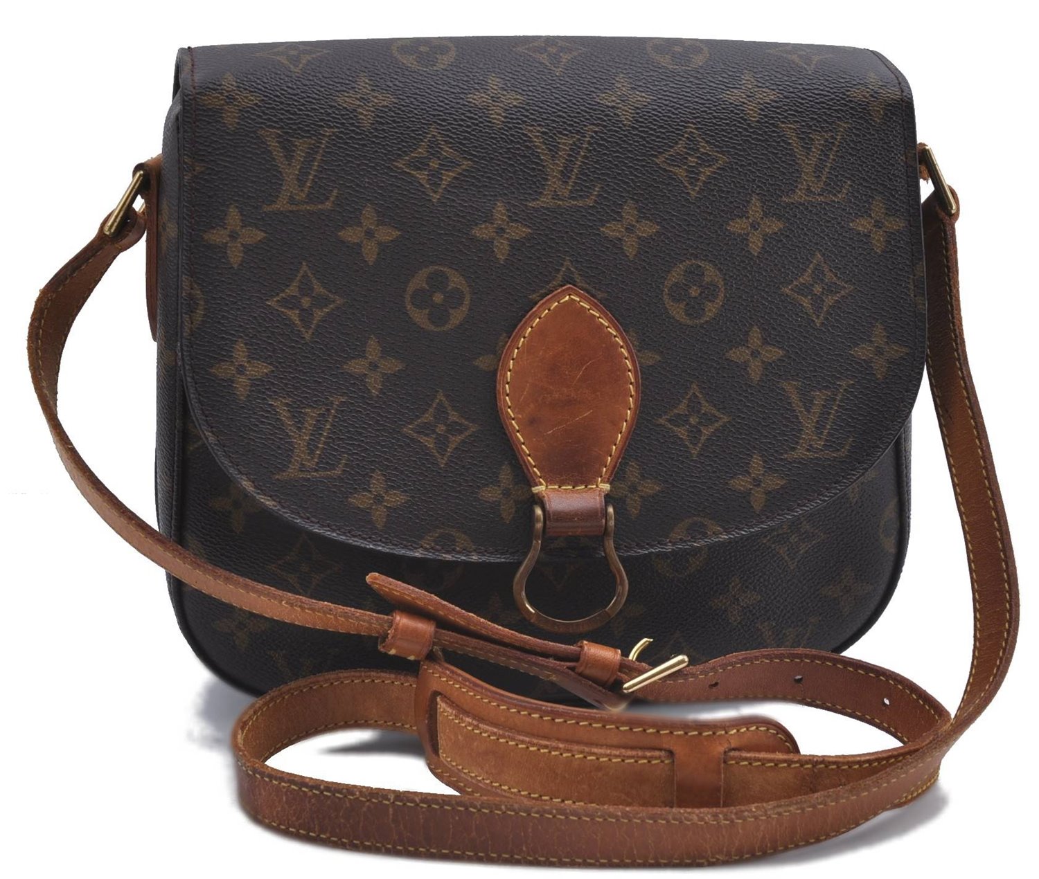 Auth Louis Vuitton Monogram Saint Cloud GM Shoulder Cross Bag M51242 LV 4221D
