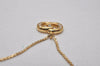 Authentic Christian Dior Gold Tone Rhinestone Chain Pendant Necklace CD 4222I