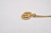 Authentic Christian Dior Gold Tone Rhinestone Chain Pendant Necklace CD 4222I