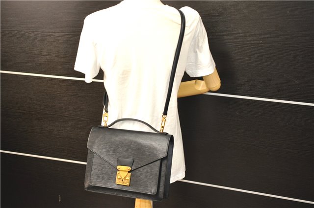 Authentic Louis Vuitton Epi Monceau 2Way Shoulder Hand Bag Black M52122 LV 4223D