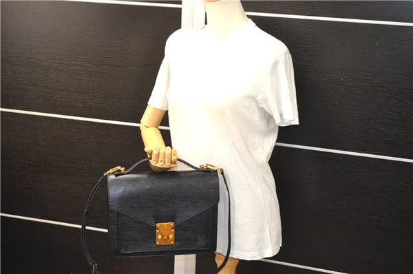 Authentic Louis Vuitton Epi Monceau 2Way Shoulder Hand Bag Black M52122 LV 4223D