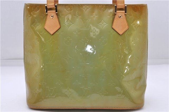 Authentic Louis Vuitton Vernis Houston Shoulder Bag M91005 Light Green LV 4224D