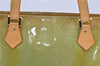 Authentic Louis Vuitton Vernis Houston Shoulder Bag M91005 Light Green LV 4224D