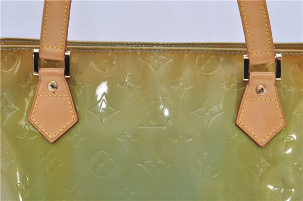 Authentic Louis Vuitton Vernis Houston Shoulder Bag M91005 Light Green LV 4224D