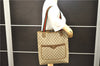 Authentic GUCCI Web Sherry Line Shoulder Tote Bag GG PVC Leather Brown 4224E