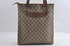 Authentic GUCCI Vintage Shoulder Tote Bag GG PVC Leather Brown 4224I