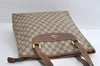 Authentic GUCCI Vintage Shoulder Tote Bag GG PVC Leather Brown 4224I
