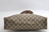 Authentic GUCCI Vintage Shoulder Tote Bag GG PVC Leather Brown 4224I