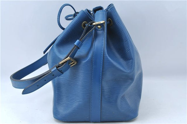 Authentic Louis Vuitton Epi Petit Noe Blue Shoulder Bag M44105 LV 4225D