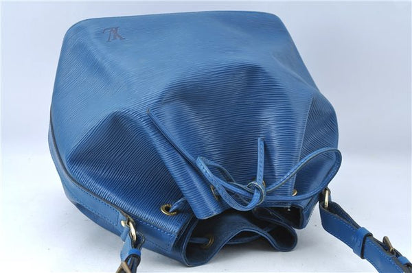 Authentic Louis Vuitton Epi Petit Noe Blue Shoulder Bag M44105 LV 4225D