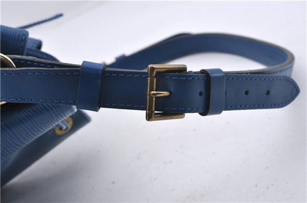 Authentic Louis Vuitton Epi Petit Noe Blue Shoulder Bag M44105 LV 4225D