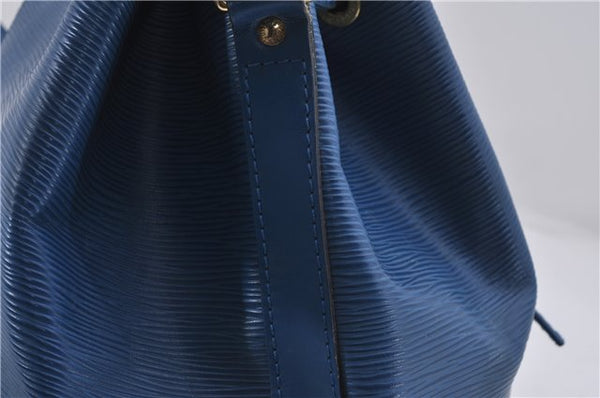 Authentic Louis Vuitton Epi Petit Noe Blue Shoulder Bag M44105 LV 4225D