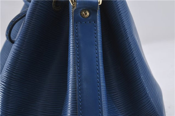 Authentic Louis Vuitton Epi Petit Noe Blue Shoulder Bag M44105 LV 4225D