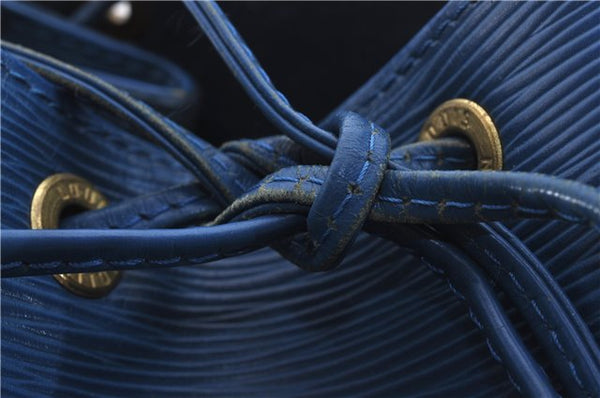 Authentic Louis Vuitton Epi Petit Noe Blue Shoulder Bag M44105 LV 4225D